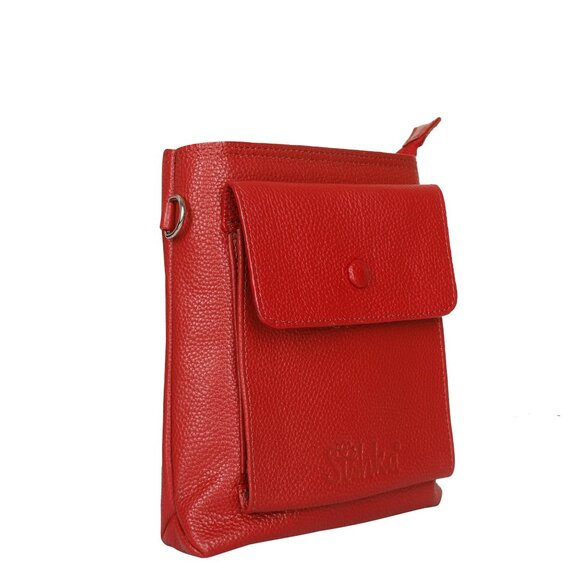 Leather Red Crossbody Shoulder Bag for Men & Women –Sling Bag for Daily Use - Picture 6 of 10